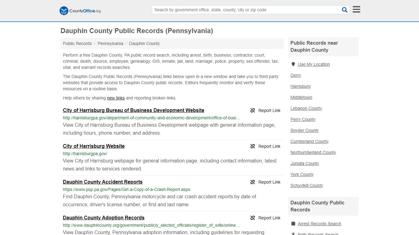 Dauphin County Public Records (Pennsylvania) - County Office